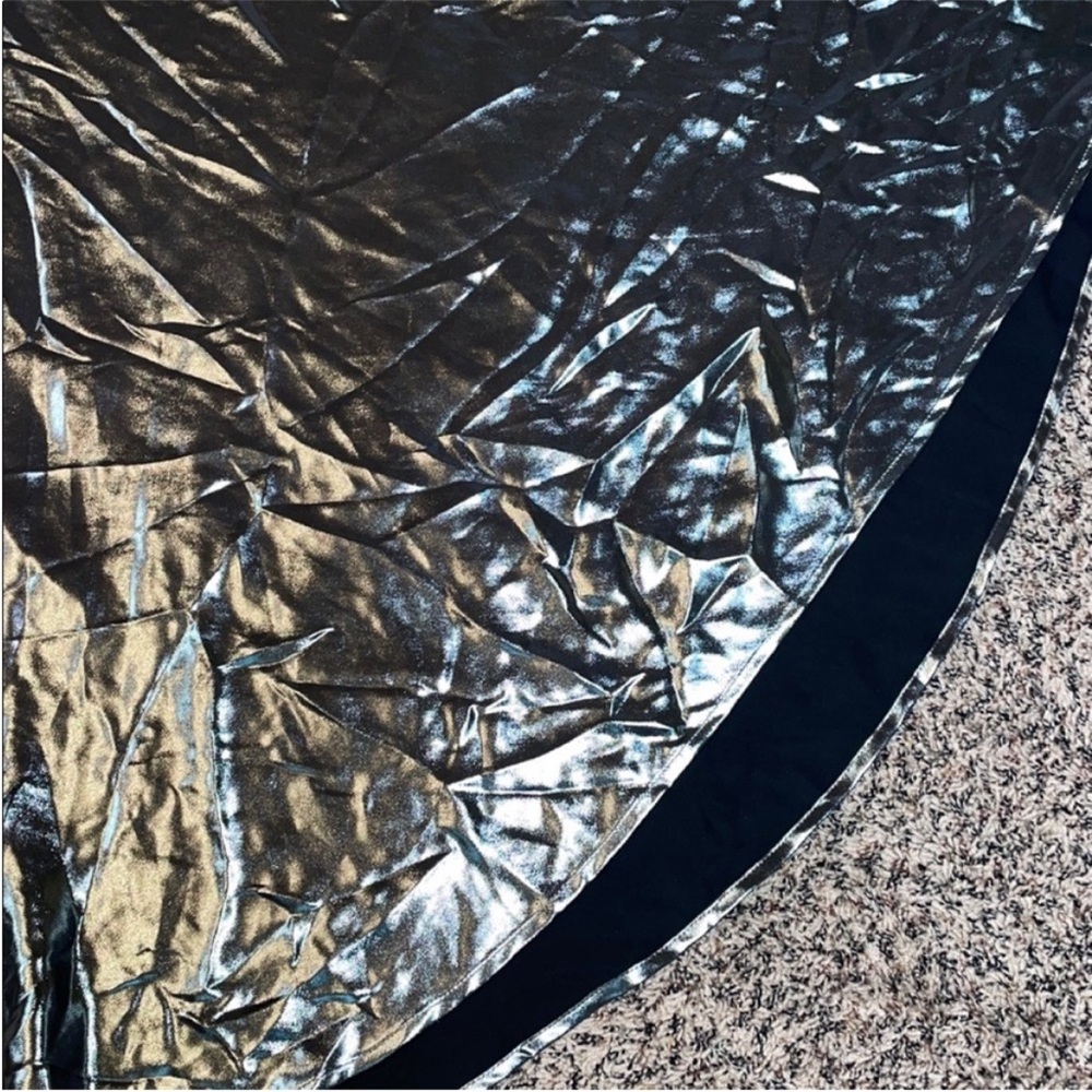 🆕Wild Fable Metallic Shimmer Liquid Party Silver Maxi Pull On Stretch Skirt NWT - Picture 4 of 6